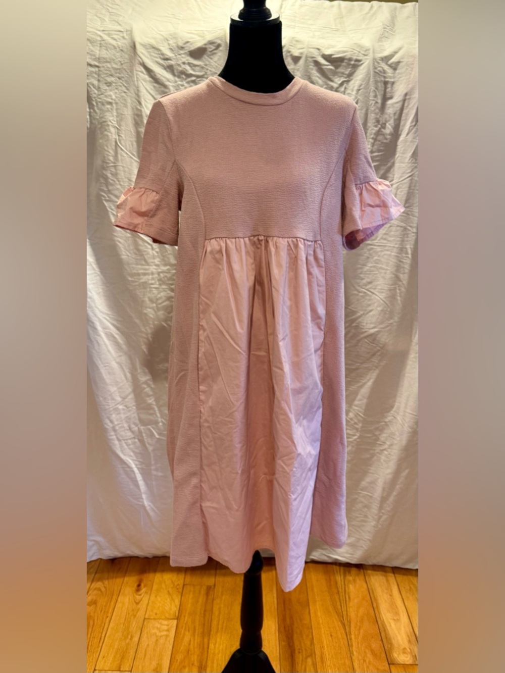 Anthropologie Gweneira Woven Babydoll Dress in Pink